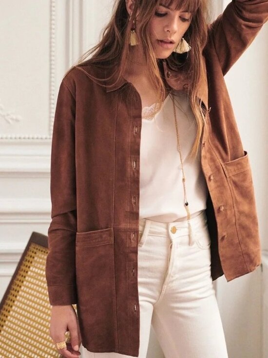 Sezane Jackets & Blazers - Sezane Will Jacket in Camel Suede